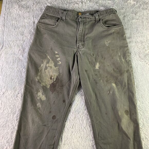 Carhartt Pants Mens 36x32 Brown Relaxed Fix Rugged Flex Distressed Workwear - Picture 3 of 15